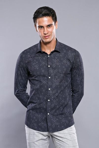 

flower pattern black men 's shirt unimart shop | wessi, White;black