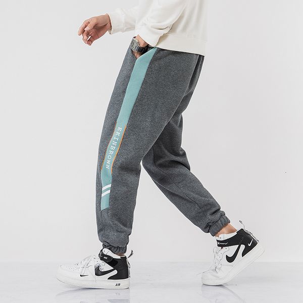 

thermo broek mannen fashion thick pants men streetwear warm sweatpants loose all match comfortable solid harem pants men clothes, Black