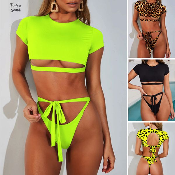 

желтый бикини растениеводство топ с коротким рукавом sexy 2019 купальник женский выдалбливают push up купальники женщины купальный костюм пл, White;black