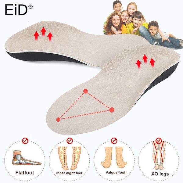 

eid orthopedic insoles for children kids arch support insoles flat foot flatfoot x/o leg ortc shoe heel pad inserts, White;pink