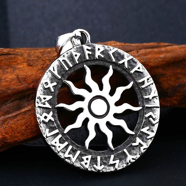 

stainless steel men cool sun design pendant necklace personality unique jewelry as gift, Silver