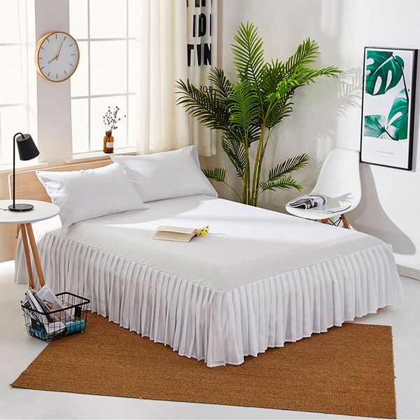 

Bed Skirt 4 Colors Brushed Cloth Covers without Bed Surface King Queen Size Elastic Band decoration Bed Skirts Bedspread
