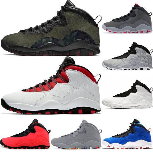 

2019 woodland camo youth boys mens basketball shoes 10s tinker I'am back cement chicago steel grey GS bulls stealth blue sports sneakers