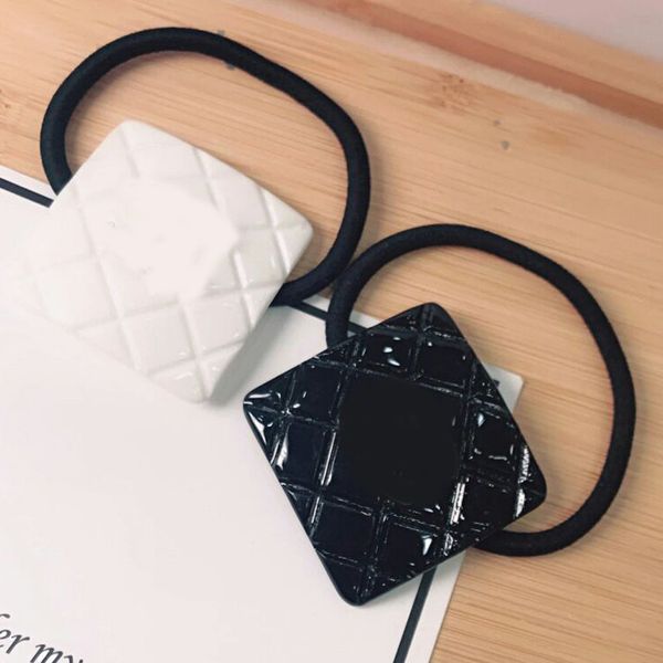 

new square mesh plaid brass material leather tendons hair rubber hair string accessories hair ornaments hand rope counter gifts, Pink