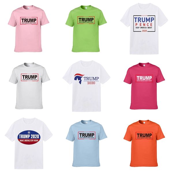 

men designer streetwear trump t-shirt hip hop striped oversized long sleeve printed round collar clothes wholesale #876, White;black