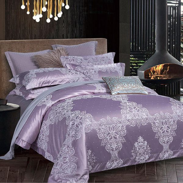 

жаккардовое переплетение комплект постельных принадлежностей атласная хлопчатобумажная ткань комплект кровати шлифовальный пододеяльник прос