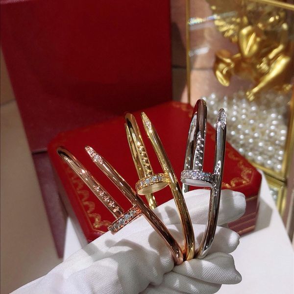 

products screw with diamond nail bracelet gold bracelet women's boutique gift art precious luxury jewelry bracelet, Black