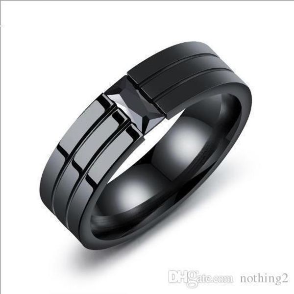 

mens rings hip hop jewelry rings personality ring set with diamond and titanium steel ring, Silver