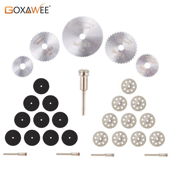 

goxawee 30pcs cutting wheel discs circular saw blades cutting discs for dremel rotary tools wood stone metal accessories