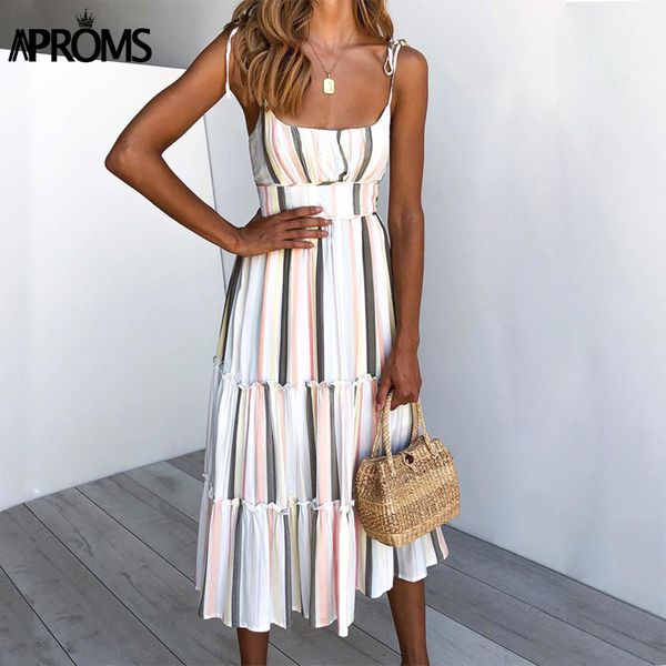 

фартуки старинные серо розовые полосы печати миди платье женщины повседневные ремни галстук бабочка летние платья женский уличный стиль сара, Black;gray