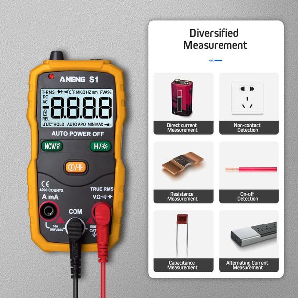 

aneng s1 digital multimeter true rms auto range professional lcd automatic smart multimeters voltage ammeter tester