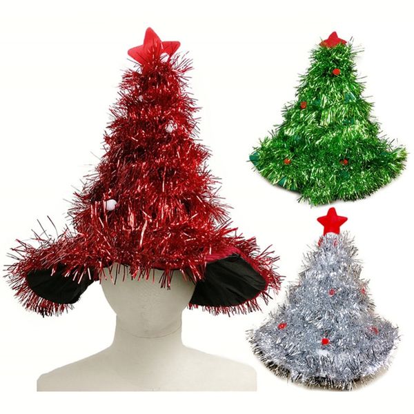 

christmas hats red silver green tree with star christmas caps for and kids xmas decor new year's gifts home party supplies