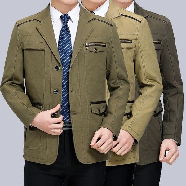 

new 2020 middle-aged man spring autumn jacket men casual fashion jackets plus size m-xxxl 4xl 5xl, Black;brown