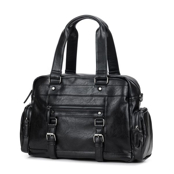 

men's leather business shoulder bag handbag 2020 new men's handbag horizontal briefcase fashion big bag