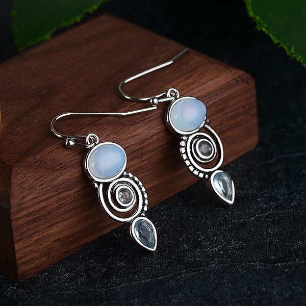 

fashion-vintage design geometric tibetan silver piercing charm drop earring for women wedding pendientes femme jewelry eh1003