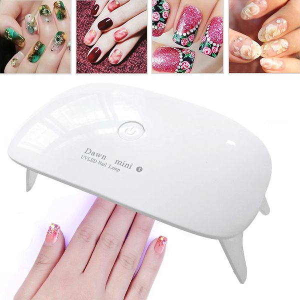 

5W Nail Lamp 6 Pcs Leds USB Cable Portable UV LED Lamp Nail Polish Quick Dry Ultra-thin Folding Bracket Nails Manicure Tools