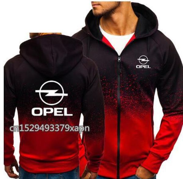

весна мужская для opel логотип куртка длинный harajuku молния толстовка хлопок градиент 3d пуловер пальто, Black