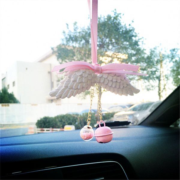 

car angel wings freshenner bottle empty hanging bottle essential oil perfume pendant car decoration air freshener auto products