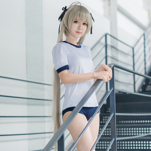 

нет новых yosuga нет sora sora касугано косплей костюм девушки sportwear uniform gym костюм хэллоуин костюмы для женщин s-xl, Black