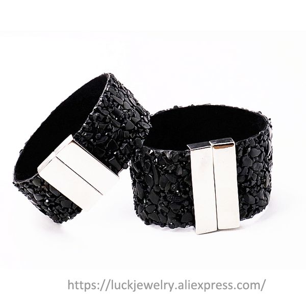 

1pc luck jewel charms multi colors natural stone grains bohemia style bracelets jewelry stainless steel lovers style ornament, Black