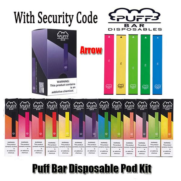 

Puff Bar одноразовое устройство Pod Starter Kit 280mah аккумулятор 1.3 мл картридж Vape Pen с кодом безопасности PK Posh Plus EON