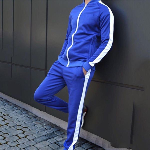 

mens casual tracksuits 2020 new spring fall jacket and pants two pieces outdoor sports slim fit men tracksuit s-xl, Gray