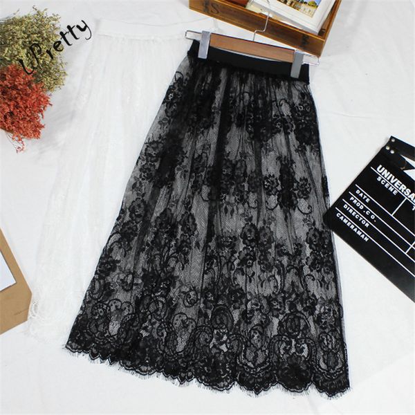

a lace skirt for spring break informal summer dress with high elastic pepper belt looking out, Black;gray
