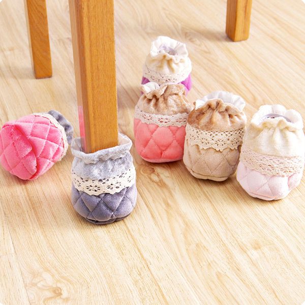 

thicken chair cover leg floor protection furniture cover legs mute chair table protectors legs solid color lace