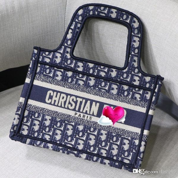 

new women's oblique embroidered mini book tote luxury designer bag women's handbag mini embroidery with box