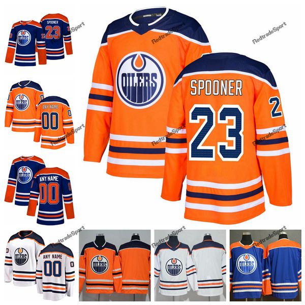 

2019 customize edmonton oilers ryan spooner hockey jerseys alternate mens new blue orange 23 ryan spooner stitched jerseys shirts s-xxxl, Black;red