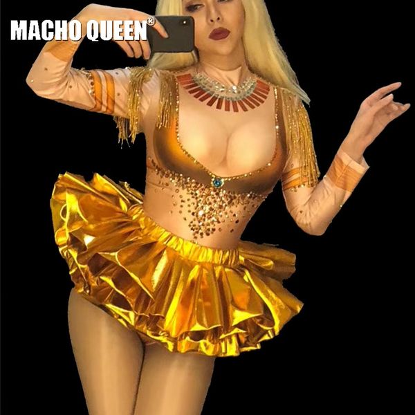 

drag queen halloween costumes gold rhinestone bodysuit jumpsuit celebrity singer stage runway women outfit birthday party wear, Black;red
