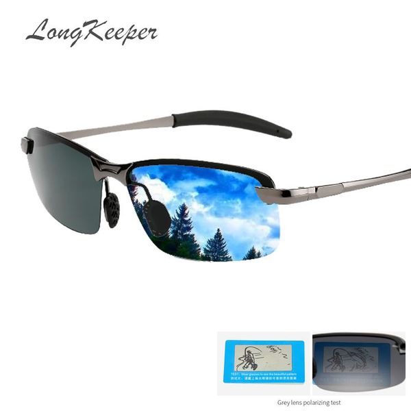 

2019 new classic semi-rimless polarized sunglasses men mirror driving sun glasses retro women anti-glare masculino, White;black