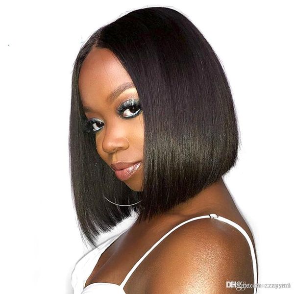 African American Short Bob Human Hair Wig For Black Women