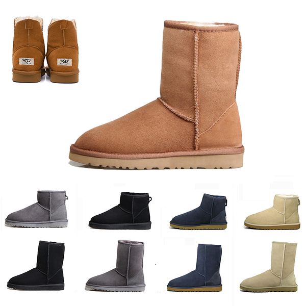 

2019 wgg women's australia classic tall boots women girl boots boot snow winter black blue bow tie boots leather shoes size 36-41