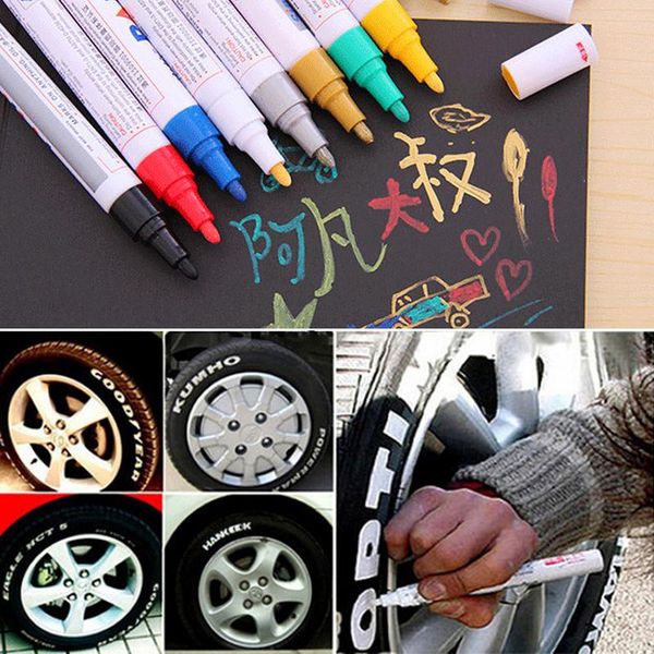 

1pc 5 colors universalcar motorcycles tires tire tread markers paint pen diy black cardboard markers selling