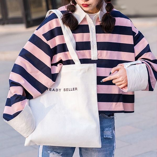 

net red explosion new canvas bag women's shoulder xie kua bao environmental protection shopping bag a generation of fat