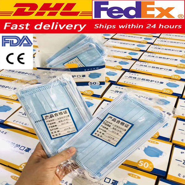 

200 шт пылезащитные маски с эластичными серьгами 3 слоя одноразовые антипылевые рот защитные маски для лица 24-48 часов доставка