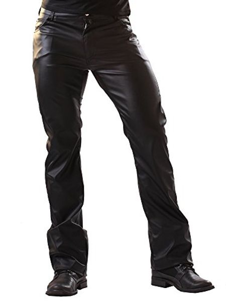 

honour men's jeans in leather look black, Blue