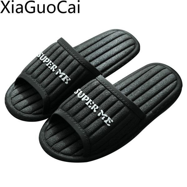 

2019 summer new slippers men fashion indoor slippers non-slip soft bottom home bathroom slides, Black
