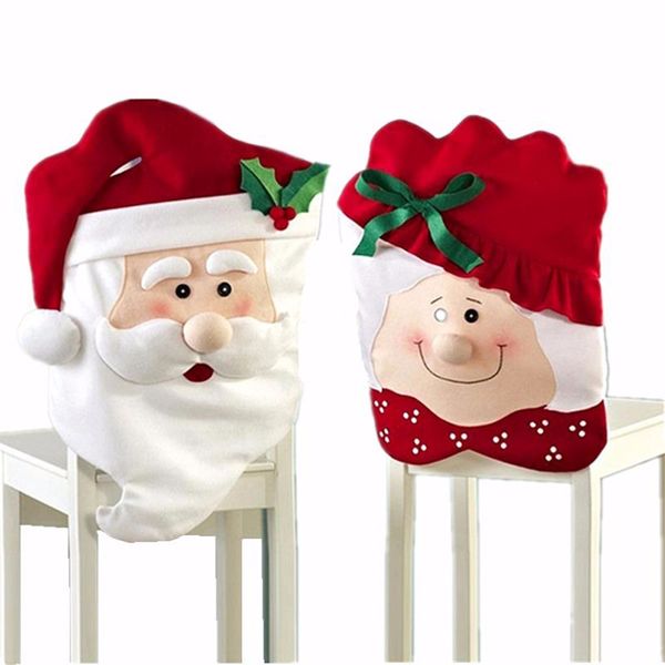 

xmas ornament decoration for home dinner table mr & mrs santa claus christmas chair covers adornos navidad 2019ppara hogar natal