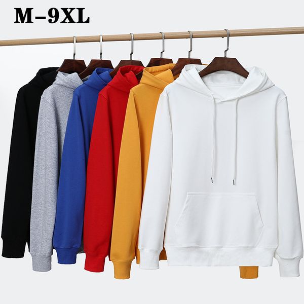 

men plus size hoodies sweatshirts mens casual loose long sleeve kangaroo pocket hoodie jacket streetswear pullover coat m-9xl, Black