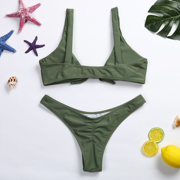 

женщины узловатые стринги бикини femme серединной талией совок купальник пляжные купальники salidas de playa para mujer 2019 mayo bayan, White;black