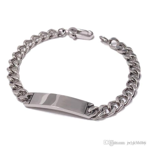 

2019 new stainless steel silver chain bracelet for men wedding valentine's day gift fashion sign designer jewelry for women, Black