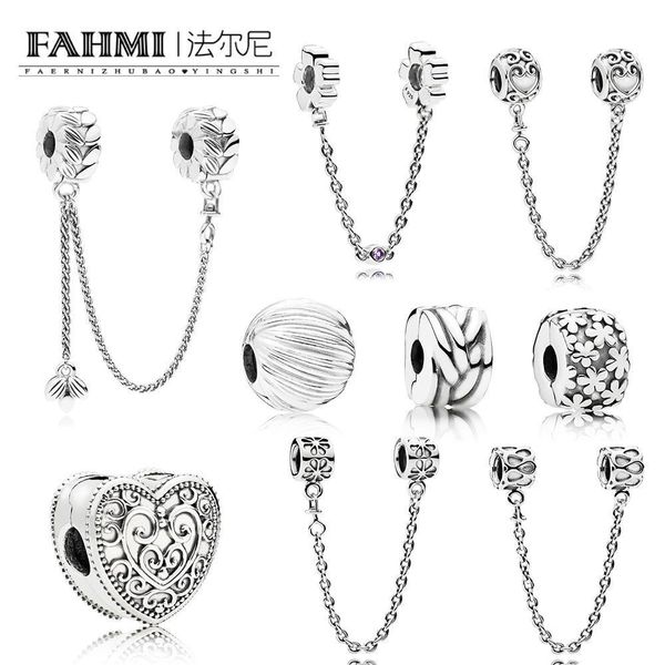 

wpennyi 100% 925 sterling silver field harvest seeds flower safety buckle magic forest raindrops grains energy safety chain, Black