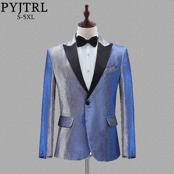 

pyjtrl новый мужской изменение цвета синий золотой фиолетовый красный slim fit блейзер свадьба жених выпускной вечер повседневный костюм кур, White;black