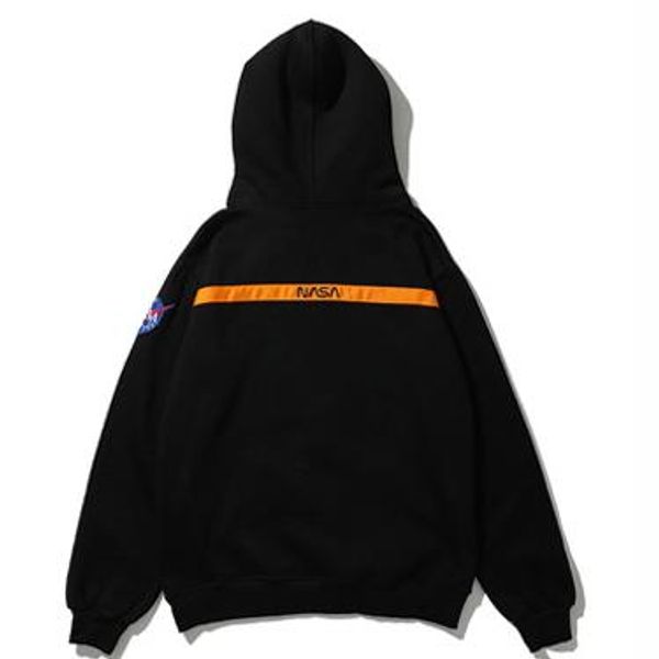 

19fw mens fashion brand hoodie nasa high end sports designer hoodie tide brand classic letter logo printing plus velvet wild couple sweater, Black