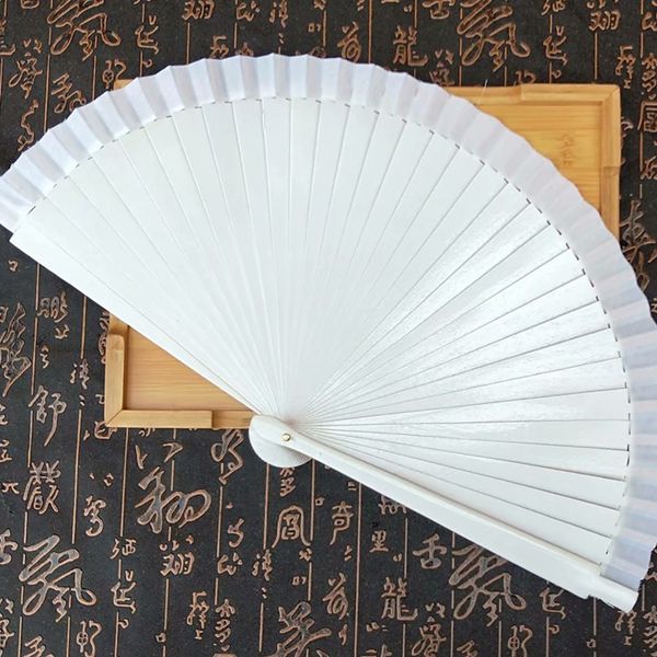 

white wood folding hand fan party favor gift wedding prom dance fan