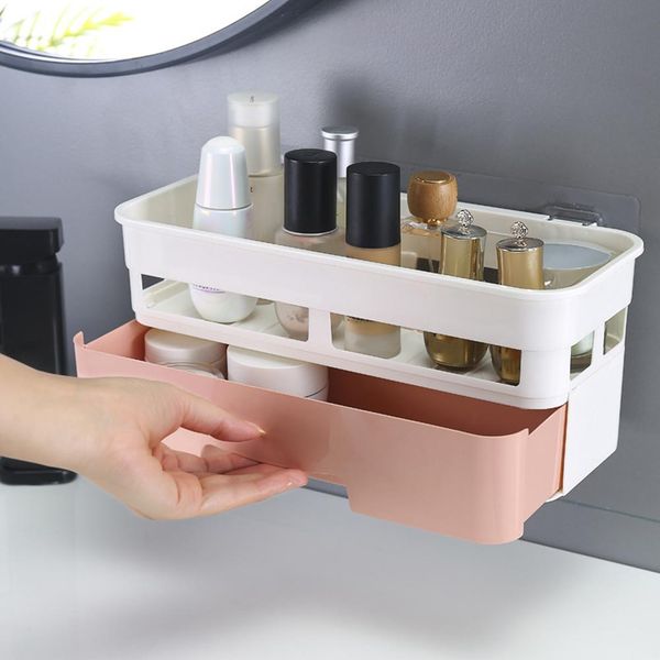 

bathroom wall mounted waterproof cosmetic toiletries holder storage shelf rack nice