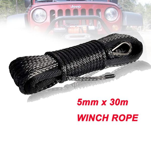 

5mm x 30m synthetic winch lines uhmwpe rope with sheath car accessories ing