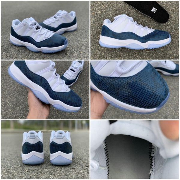 

2019 real carbon fiber cla ic 11 navy blue men nake kin ba ketball hoe 11 port retro retro trainer neaker cd6846 102